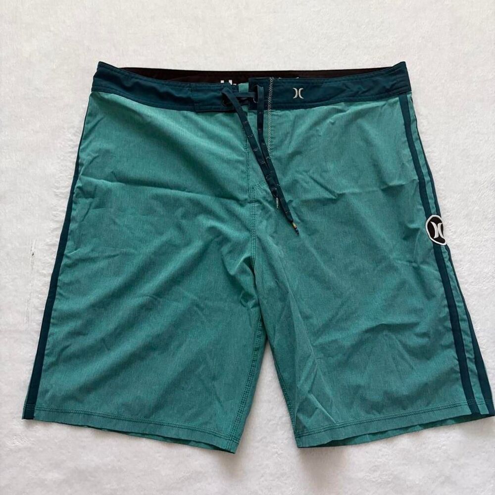 Hurley Vintage Surf Board Shorts Size 38 Swimwear Beachwear Teal VTG 2000s